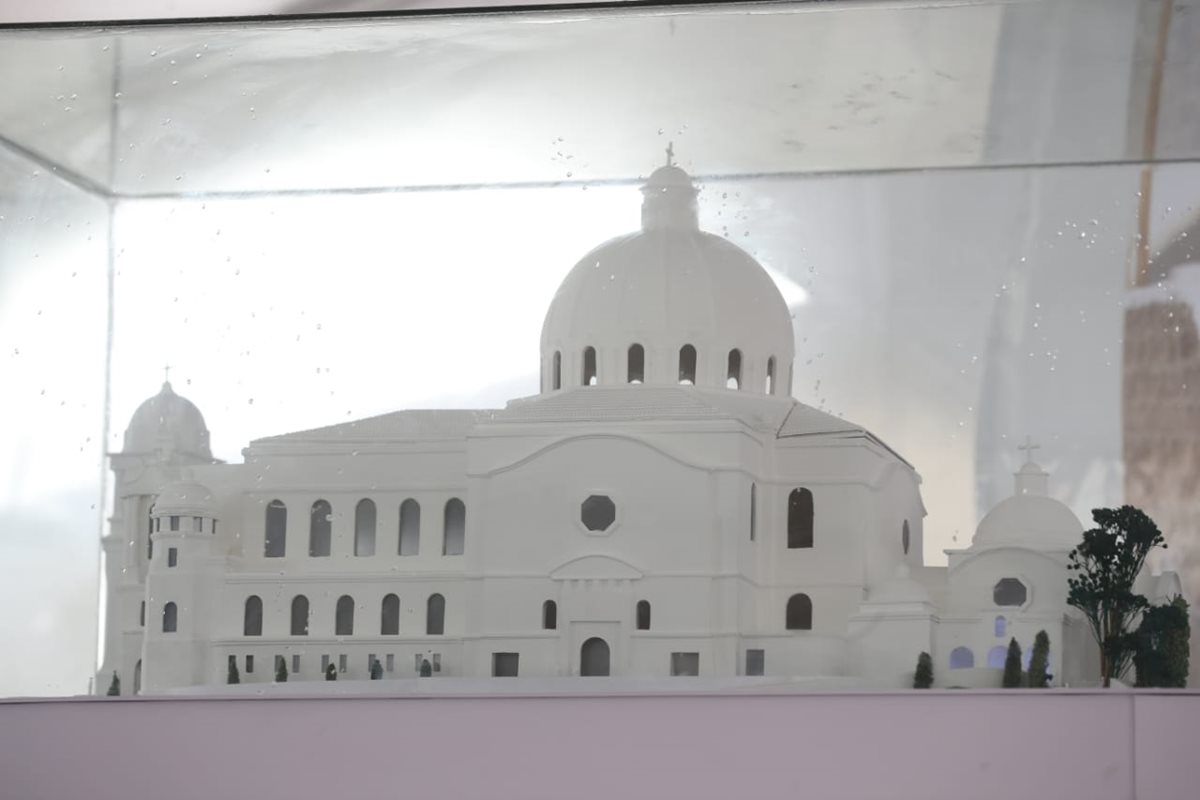 Esta es la maqueta del templo de Santa María Reina de la Familia. (Foto Prensa Libre: Óscar Rivas)