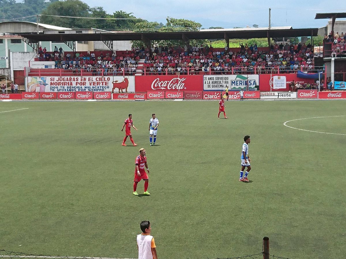 Partido en Malacatán, entre Malacateco y Suchitepéquez. (Foto Prensa Libre: cortesía SCD Suchitepéquez)