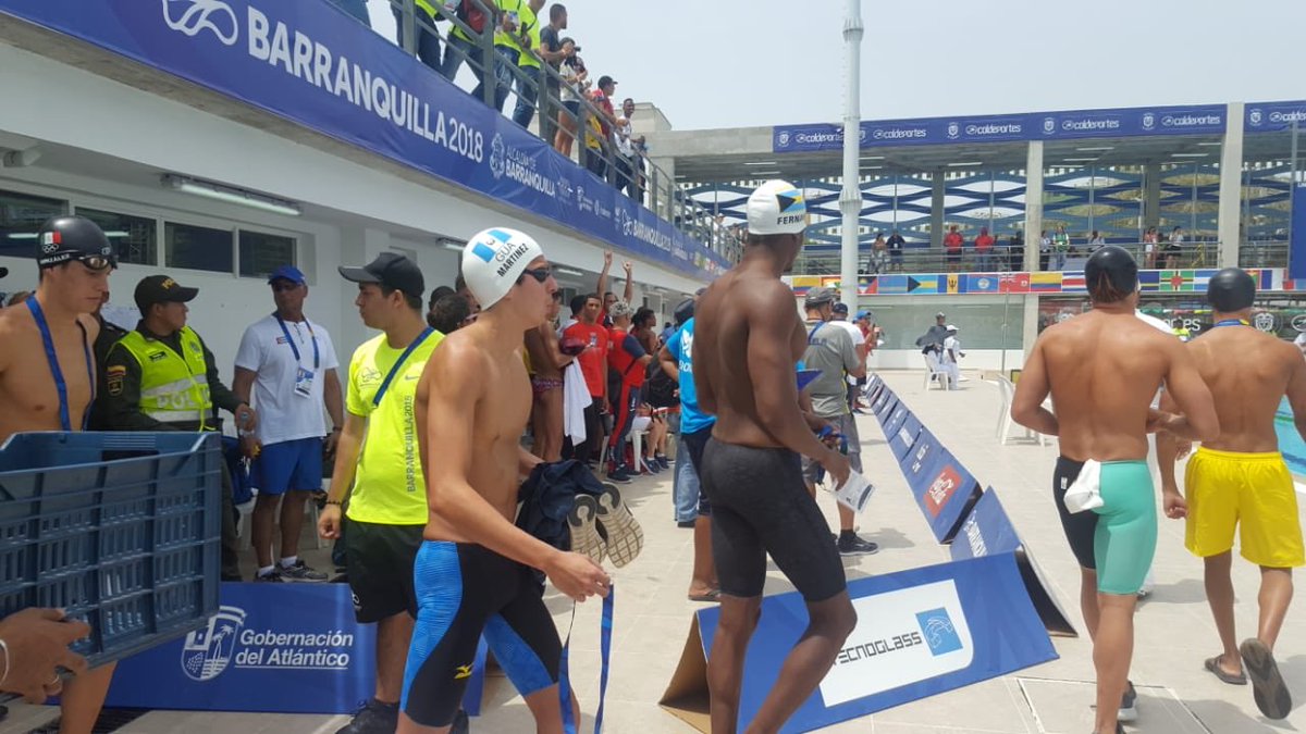 Luis Carlos Martínez, nadador guatemalteco, en Barranquilla 2018. (Foto Prensa Libre: Cortesía COG)