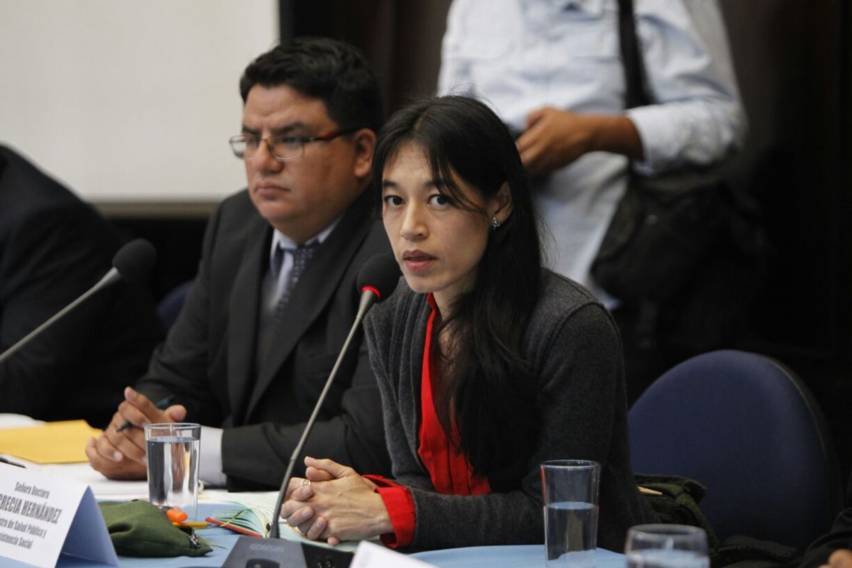La ministra de Salud, Lucrecia Hernández, dijo a los diputados del Congreso que su cartera necesita Q400 millones más para funcionamiento. (Foto Prensa Libre: Paulo Raquec)