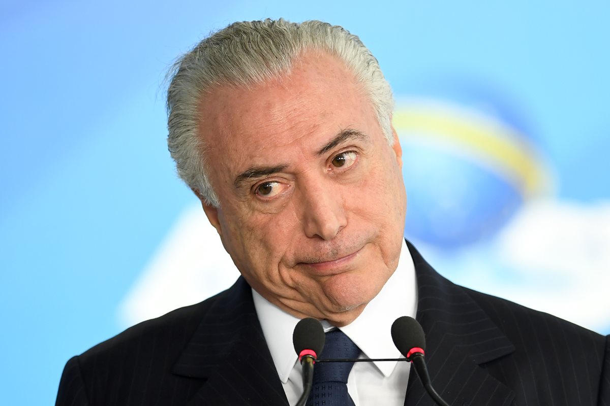 La Fiscalía denunció hoy al presidente brasileño, Michel Temer, por corrupción pasiva. (AFP).