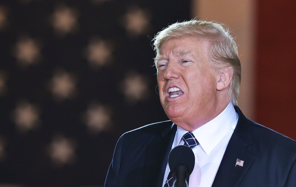 Trump habla durante una Ceremonia del Recuerdo del Holocausto en Washington, DC.(Foto Prensa Libre: AFP).