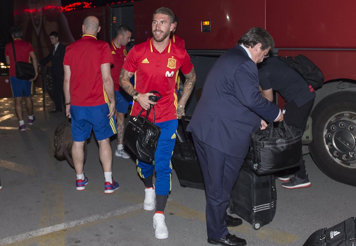 Sergio Ramos se unió a la selección española, luego de ganar la duodécima Copa de Europa con el Real Madrid. (Foto Prensa Libre: EFE)