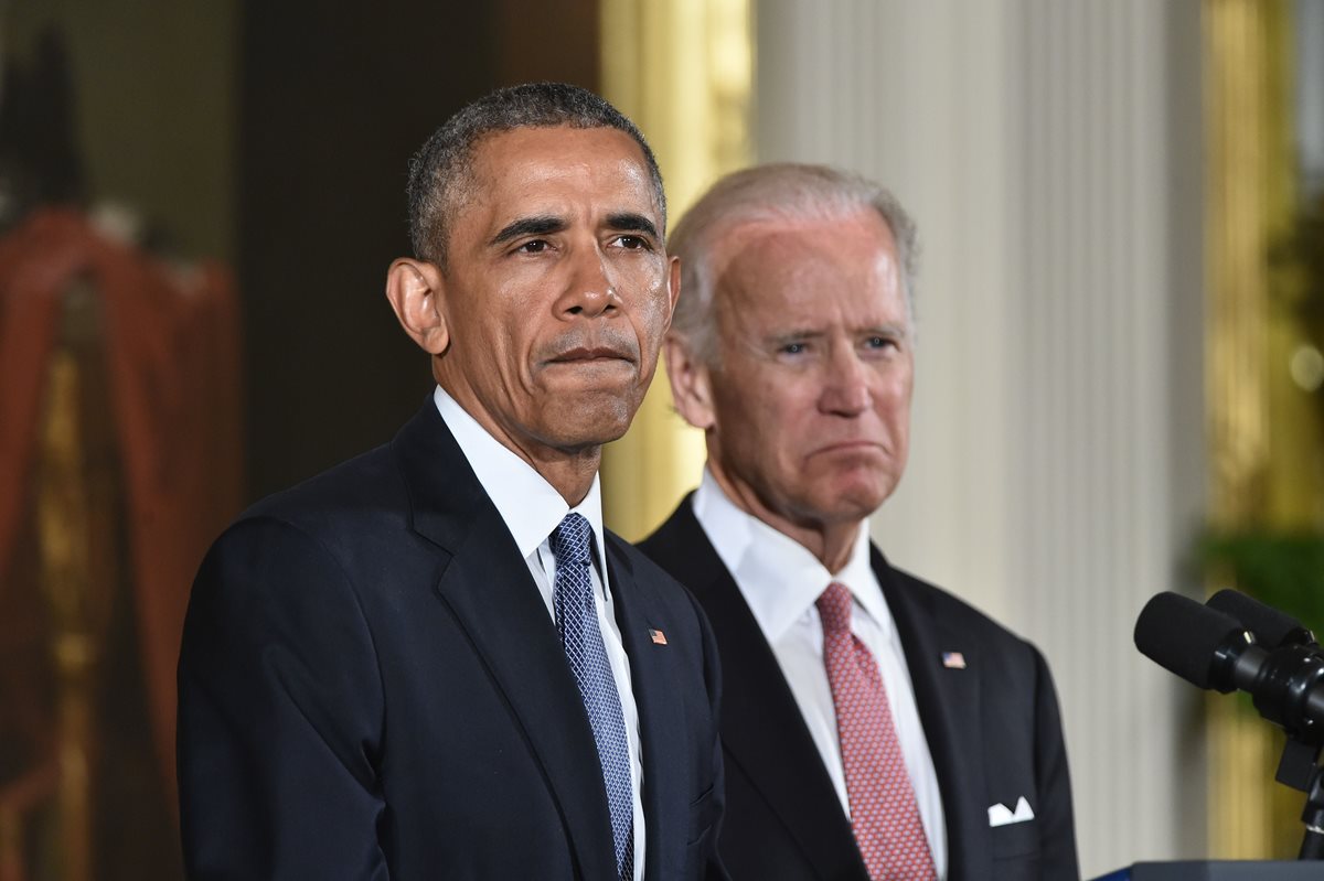 El vicepresidente de Estados Unidos, Joe Biden, junto con Barack Obama.(Foto Prensa Libre: AFP)