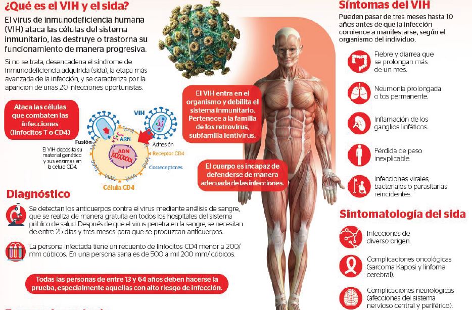 En Guatemala se han registrado 34 mil 500 casos desde que se reportó el primero en 1984. (Foto Prensa Libre: Infografía PL)