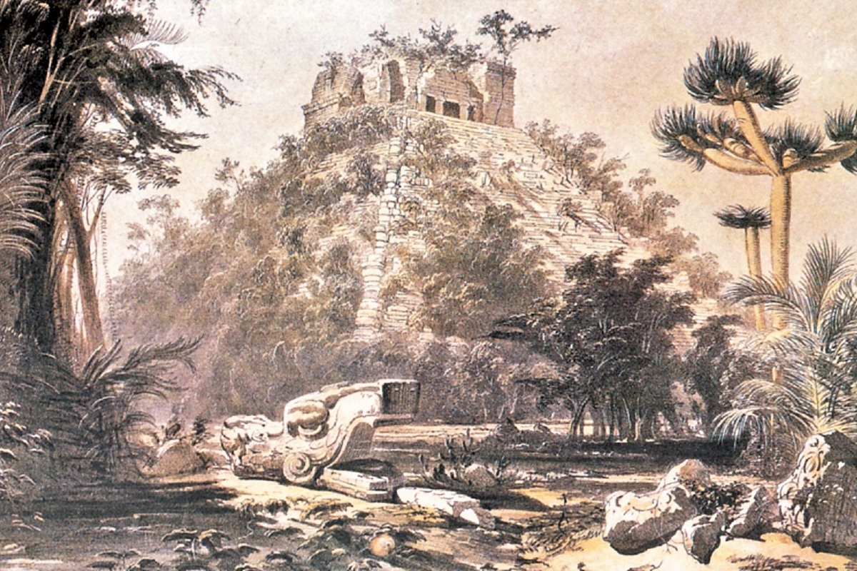 Chichén Itzá, dibujo de Frederick Catherwood.