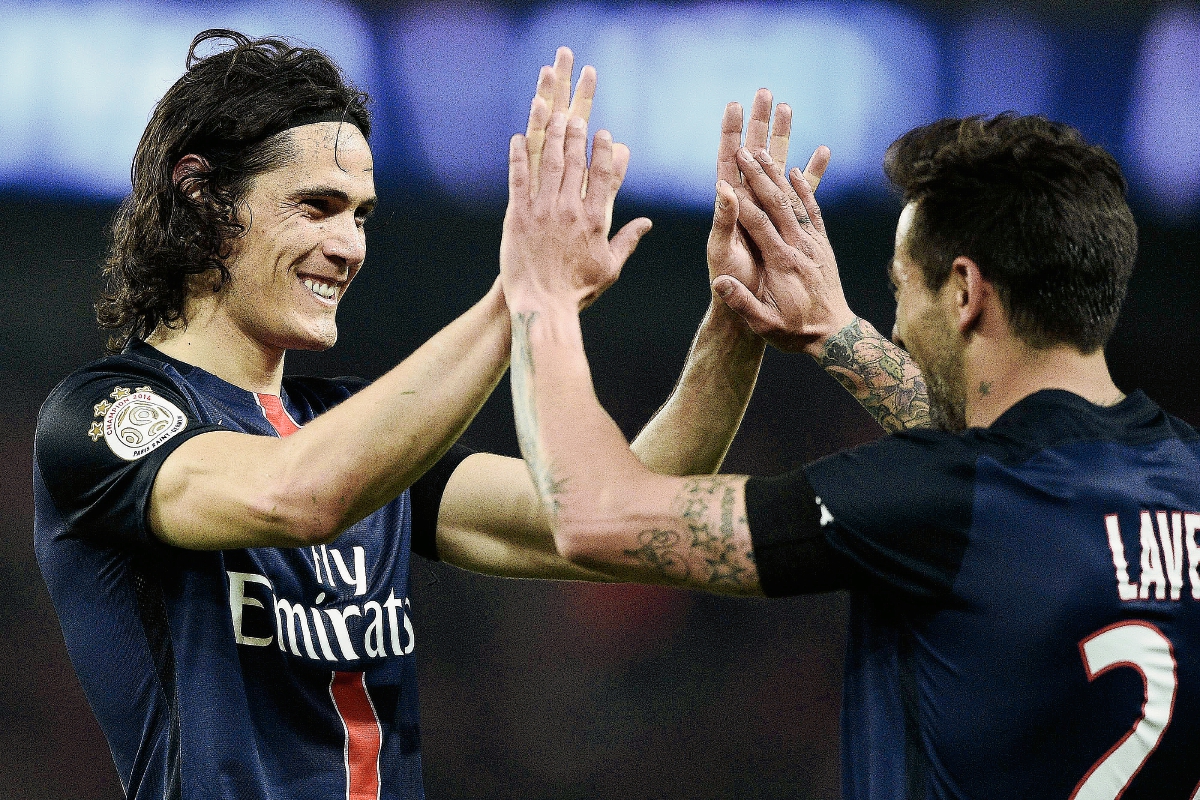 Edinson Cavani y Ezequiel Lavezzi serán parte fundamental para buscar el título de Copa para el PSG. (Foto Prensa Libre: AFP)