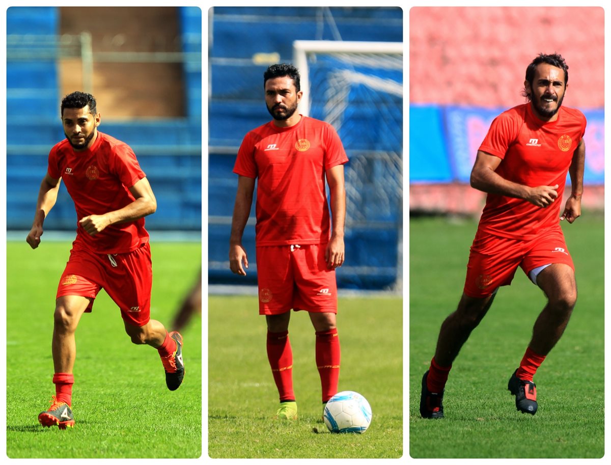 Danilo Guerra, Kamiani Félix y Gastón Puerari tienen como misión hacer festín de goles. (Foto Prensa Libre: Carlos Vicente)