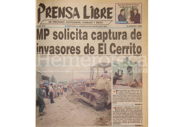 Portada de Prensa Libre del 24/08/1996. (Foto: Hemeroteca PL)