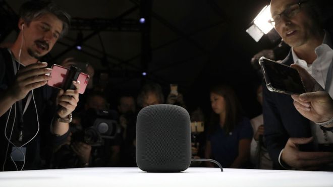 El recién presentado HomePod saldrá a la venta en diciembre a US$349 en el mercado esadounidense. GETTY IMAGES