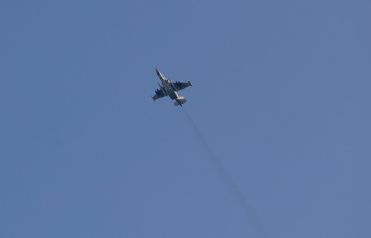 Imagen de archivo de un  Sukhoi-25 ruso. (Foto Prensa Libre: AFP)