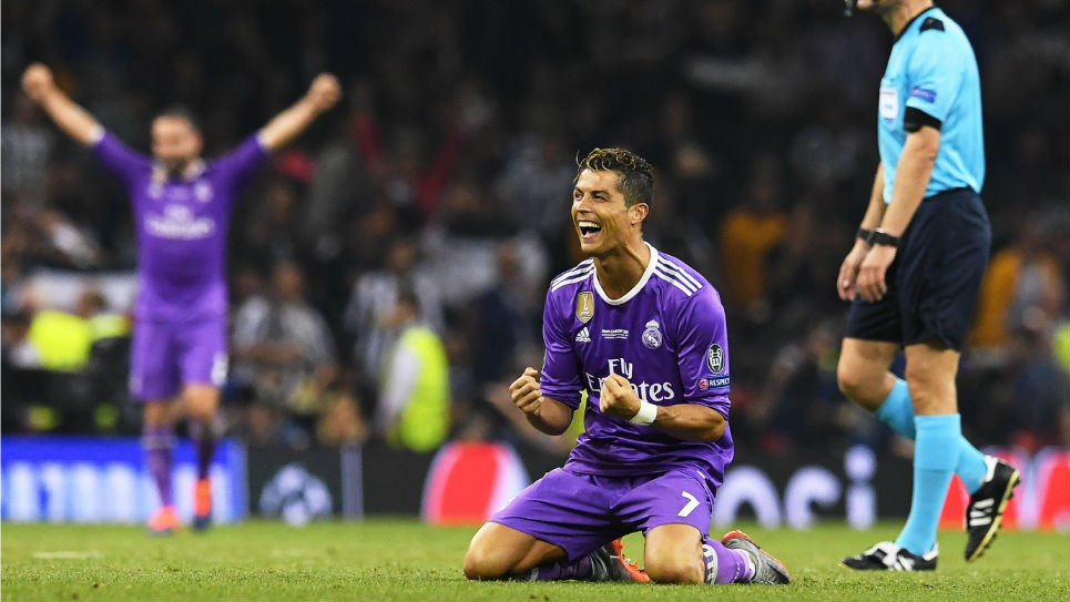 Este fue el festejo de Cristiano Ronaldo en Cardiff, donde el Real Madrid logró su 12 Liga de Campeones de Europa. (Foto Prensa Libre: Hemeroteca PL)