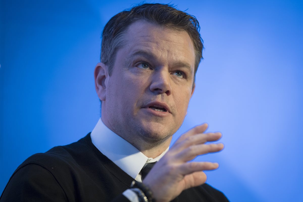 Matt Damon aclaró que no voto por Donald Trump para presidente de Estados Unidos. (Foto Prensa Libre: AP)