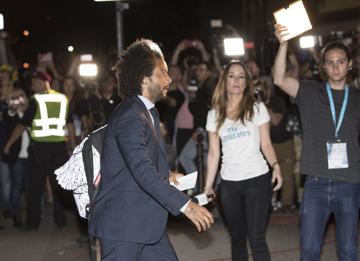 Marcelo, llega al Opera Hotel hoy, jueves 24 de mayo de 2018, en el centro de Kiev (Ucrania). (Foto Prensa Libre: EFE)