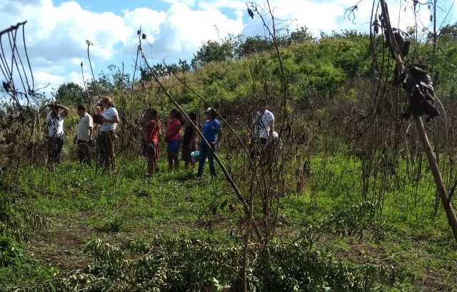 Área donde fueron localizados los cadáveres de un hombre y sus dos hijastros en La Libertad, Petén. (Foto Prensa Libre: Rigoberto Escobar).