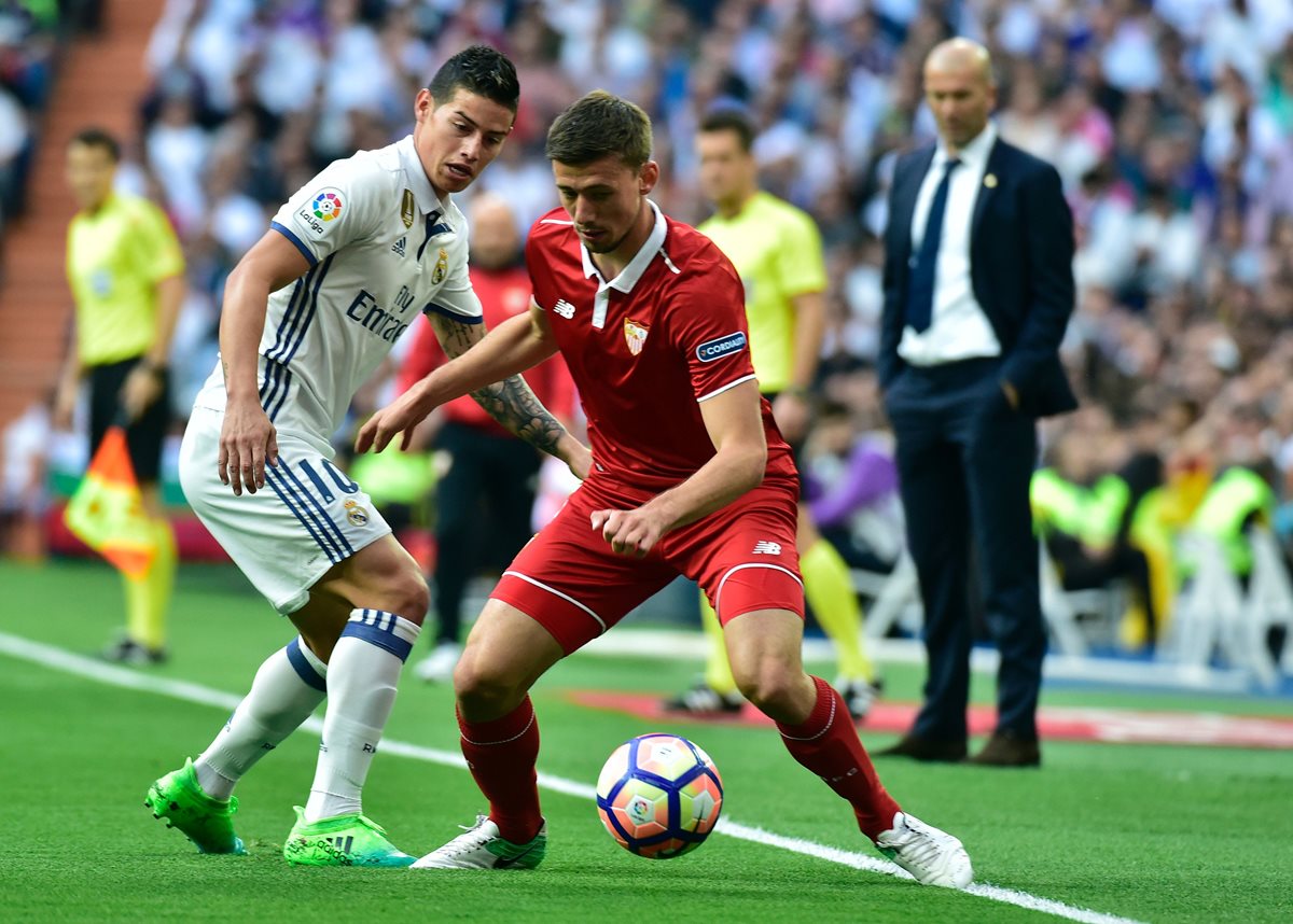 Zidane no podrá contar con James Rodríguez para enfrentar al Celta. (Foto Prensa Libre: AFP)