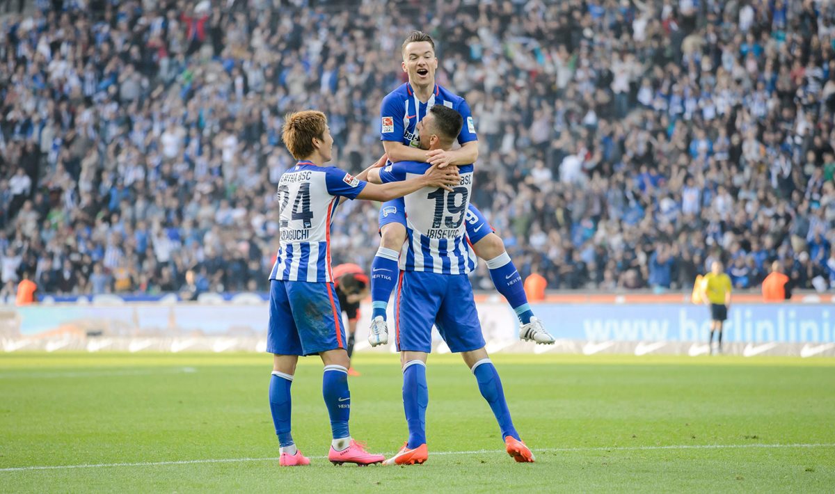 El Hertha sigue en ascenso en la Bundesliga. (Foto Prensa Libre: EFE)