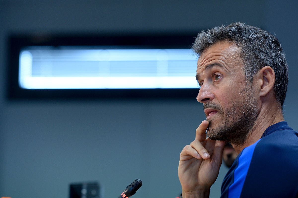 Luis Enrique Martínez, director técnico del Barcelona, habló de partido contra el Atlético de Madrid. (Foto Prensa Libre: AFP)