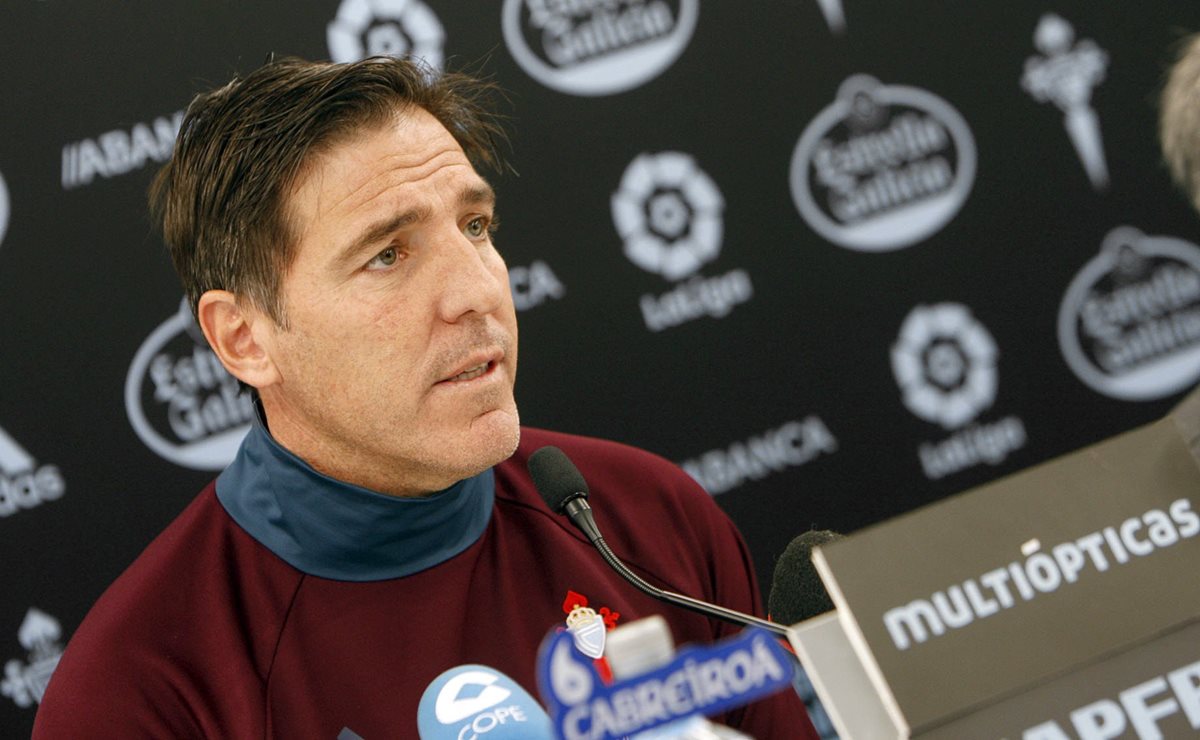 El entrenador del Celta de Vigo, Eduardo Berizzo dijo que el favorito para clasificar a la siguiente ronda es el Real Madrid. (Foto Prensa Libre: EFE)