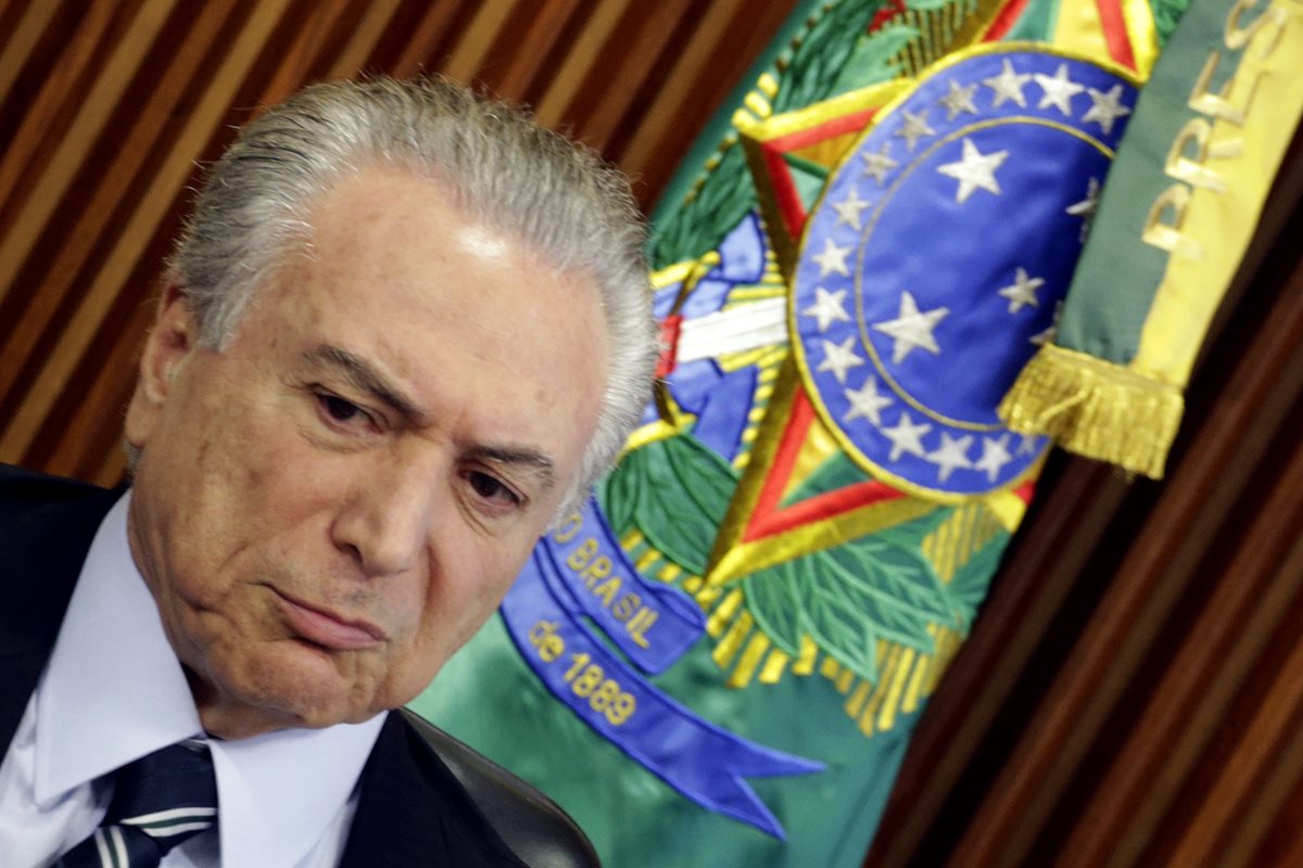 Wikileaks revela reunión de Michel Temer, presidente interino de Brasil, con funcionarios de EE. UU. (Foto Prensa Libre: EFE).