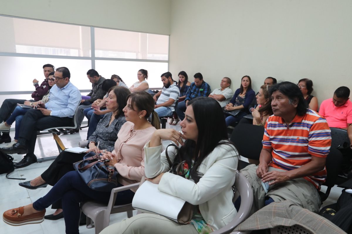 Sala de audiencia del juicio que se sigue por el Caso Botín Registro de la Propiedad. (Foto Prensa Libre: Óscar Rivas).