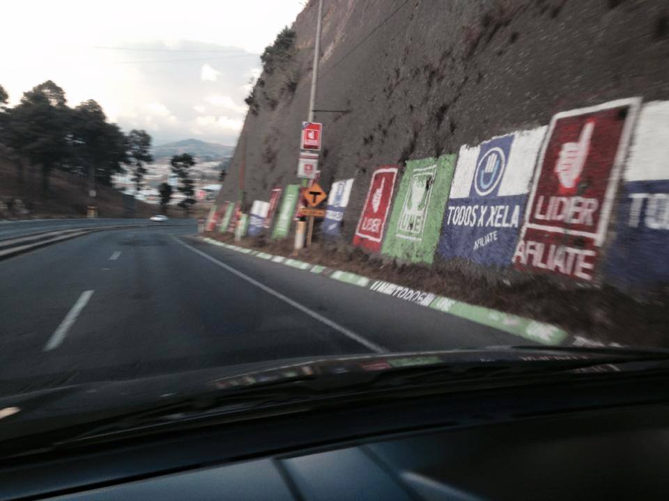 El TSE restringe el utilizar para campañas políticas pintura en árboles y piedras. (Foto Prensa Libre: Cortesía)