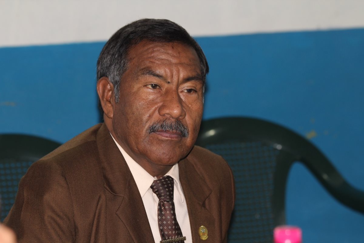 Alcalde de Santa Lucía Milpas Altas, Sacatepéquez, Carlos Humberto Guerra Ruano, durante una actividad en esa localidad. (Foto Prensa Libre: Renato Melgar)