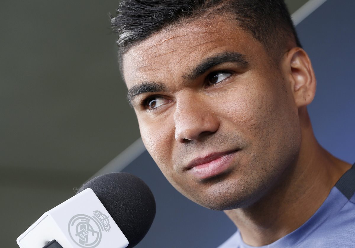 Casemiro durante el Open Media Day del Real Madrid. (Foto Prensa Libre: EFE)