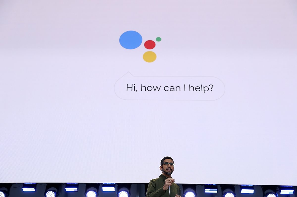 Sundar Pichai, CEO de Google, se presenta durante el Keynote de Google I/O (Foto Prensa Libre: AFP).