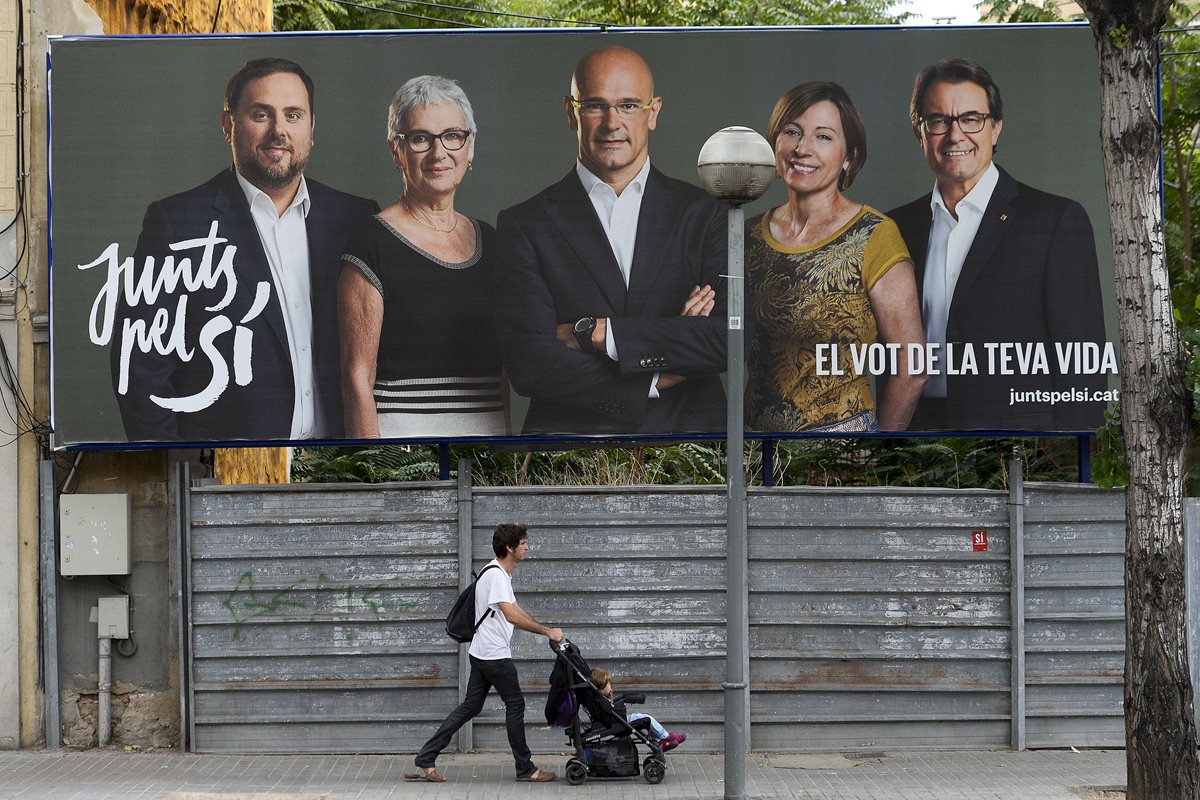 Candidatos catalanes de los partidos independentistas. Foto Prensa Libre: (AFP)