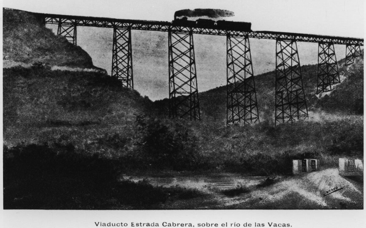 Viaducto Estrada Cabrera, sobre el ri?o Las Vacas. Coleccio?n Ferrocarril Interocea?nico (1898-1908). (Foto: Fototeca Guatemala, CIRMA)