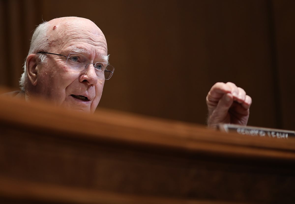 El senador Patrick Leahy durante una audiencia en el Senado de EE. UU., el pasado 8 de mayo. (Foto Prensa Libre: AFP).