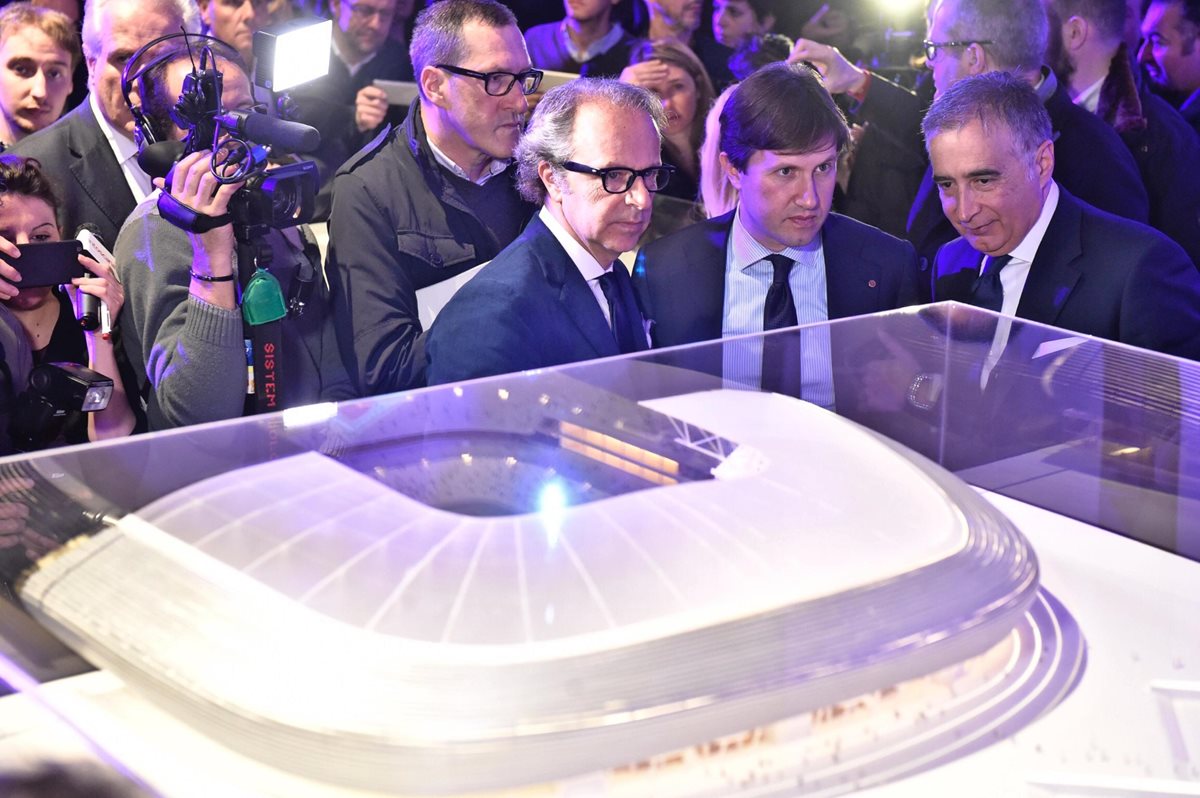 Maqueta del proyecto del nuevo estadio de la Fiorentina. (Foto Prensa Libre: AP)