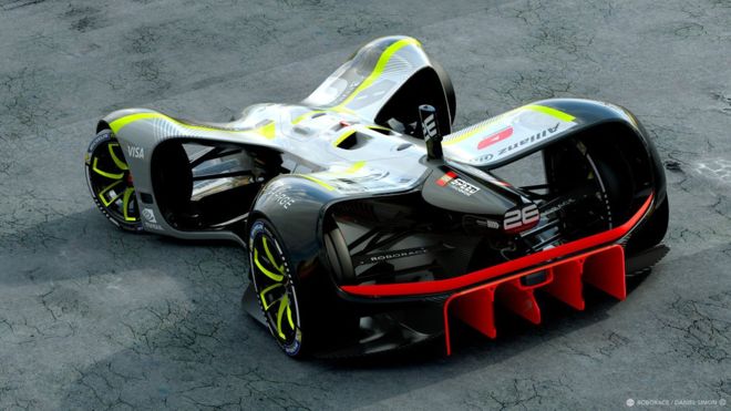 El auto podrá alcanzar los 320 kilómetros por hora gracias a la propulsión de cuatro motores eléctricos. (ROBORACE)