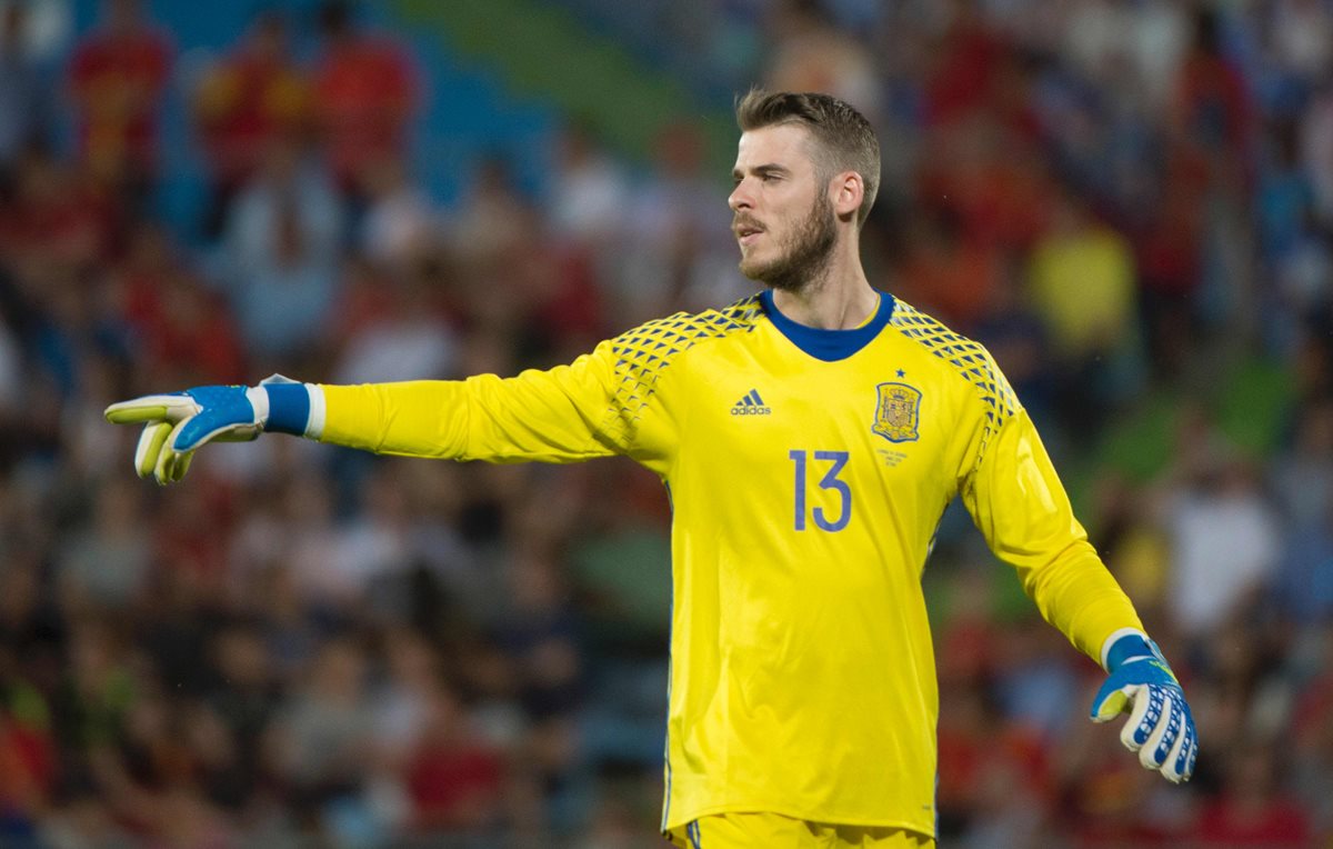 El portero español David De Gea aseguró que no tiene claro si jugará de titular o no la Eurocopa. (Foto Prensa Libre: AFP)