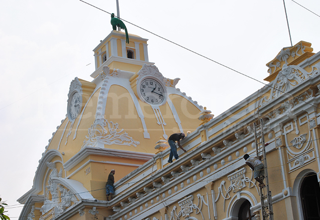 Proceso de restauración del Palacio de Retalhuleu. (Foto: Hemeroteca PL)