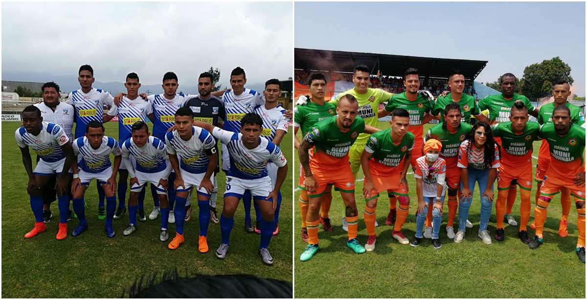 Suchitepéquez disputará la próxima temporada en la primera División, Siquinalá peleará por un lugar en la pelea por el título. (Foto Prensa Libre: Raúl Juárez y Carlos Paredes)