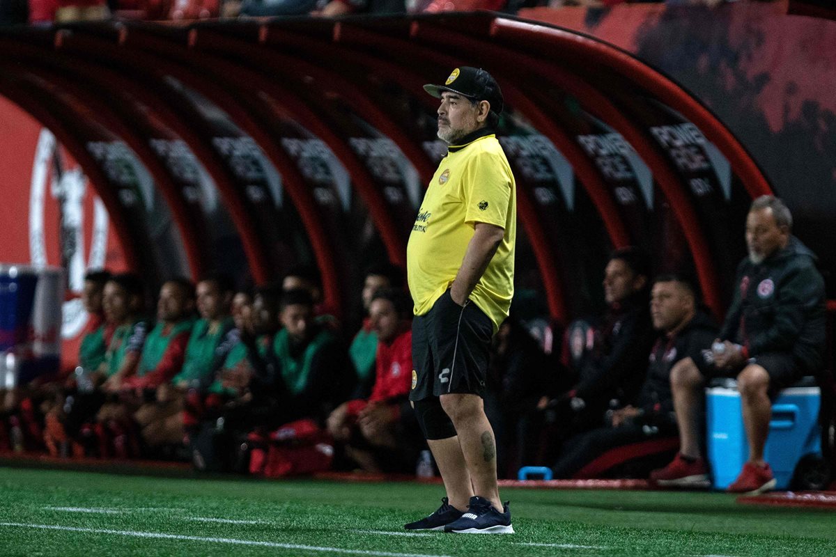 Diego Armando Maradona es el actual entrenador de Dorados de Sinaloa. (Foto Prensa Libre: AFP)