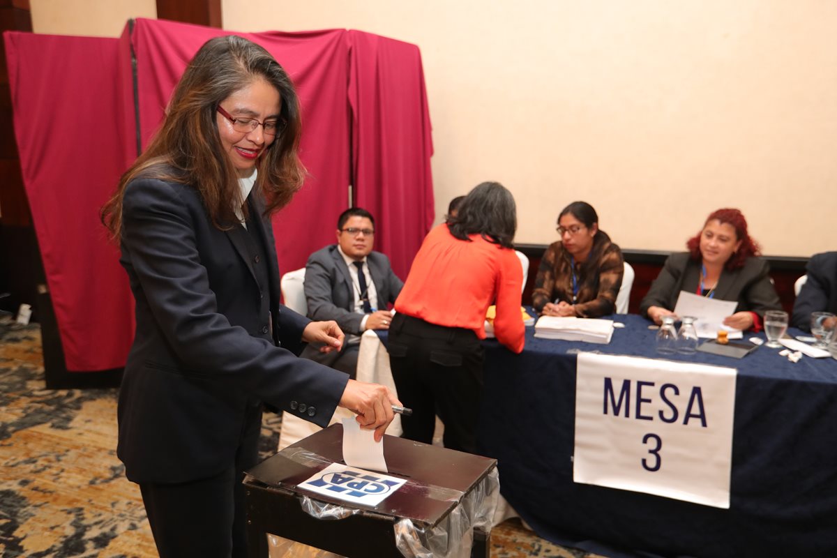 Profesionales del Colegio de Contadores Públicos y Auditores participaron en la elección para integrar la Comisión de Postulación de Contralor. (Foto Prensa Libre: Estuardo Paredes)