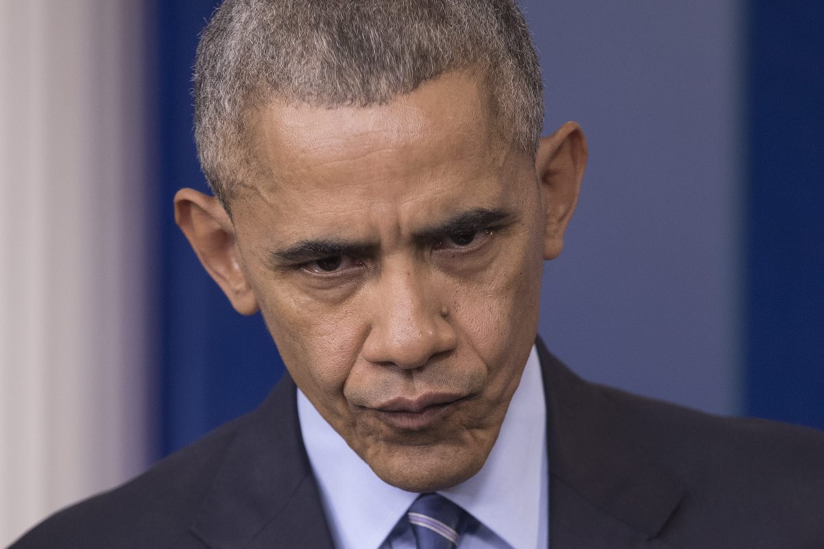 El presidente de EE. UU., Barack Obama, durante su última conferencia de prensa del 2016. (Foto Prensa Libre: EFE).