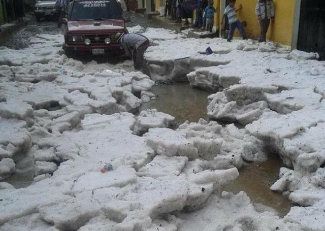 Las granizadas que cayeron hace unos días en el occidente del país preocupan a autoridades y vecinos. (Foto Hemeroteca PL)