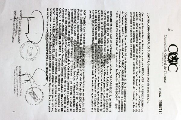 Copia del documento enviado por  la Contraloría