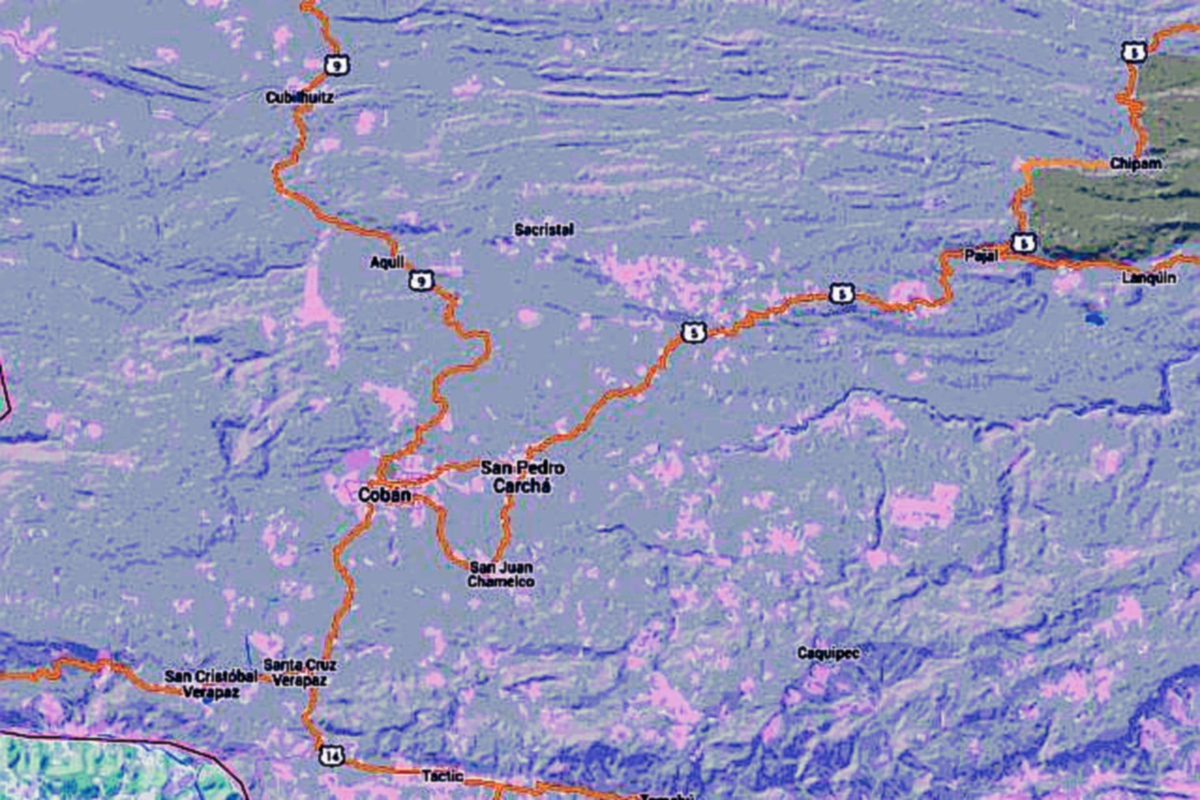 Mapa de Alta Verapaz, donde ocurrió el percance. (Foto Prensa Libre: Internet)