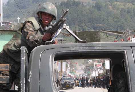 la vigilancia del Ejército ha sido permanente, como parte del estado de Sitio.