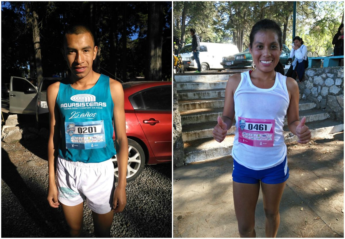 Alberto González y Merlín Chali festejan luego de finalizar la competencia. (Foto Prensa Libre: Cortesía La Red)