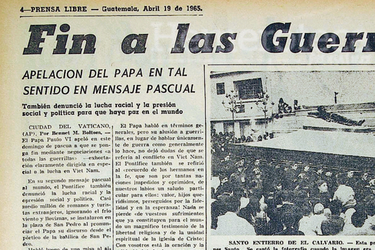 Pablo VI abogó por la paz el Domingo de Resurrección de 1965. (Foto: Hemeroteca PL)