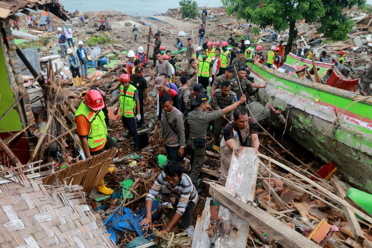 La costa de South Lampung, Sumatra fue duramente impactada por el tsunami.