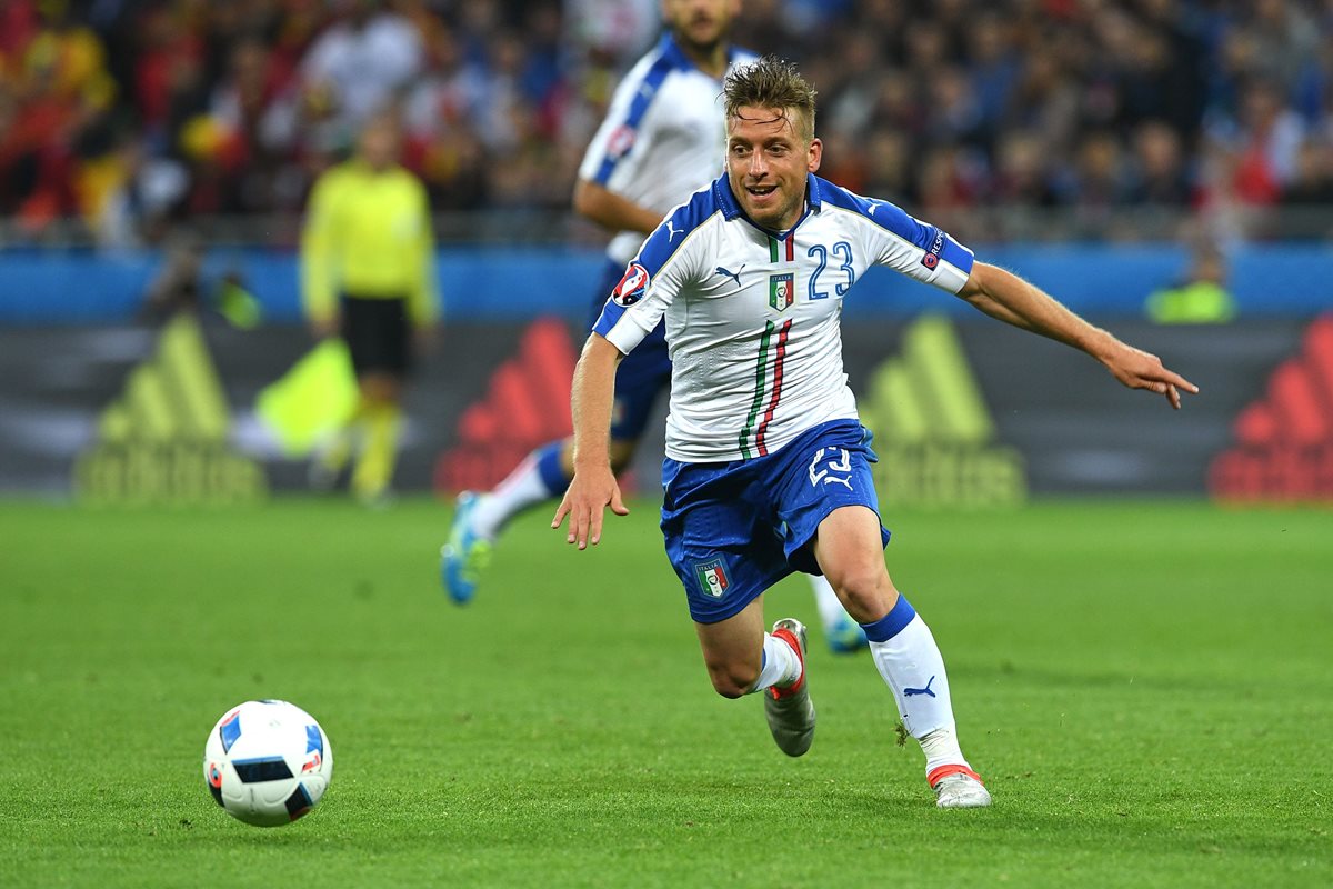 Emanuele Giaccherini abrió la cuenta de Italia en el duelo frente a Bélgica. (Foto Prensa Libre: AFP)