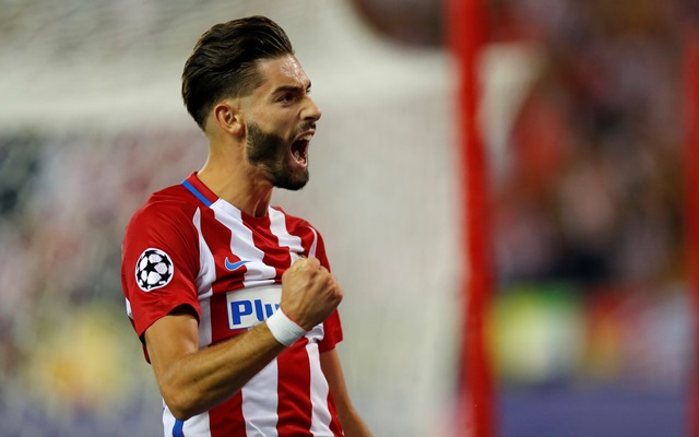 Yannick Carrasco celebra el gol del triunfo del Atlético contra el Bayern. (Foto Prensa Libre: AFP).