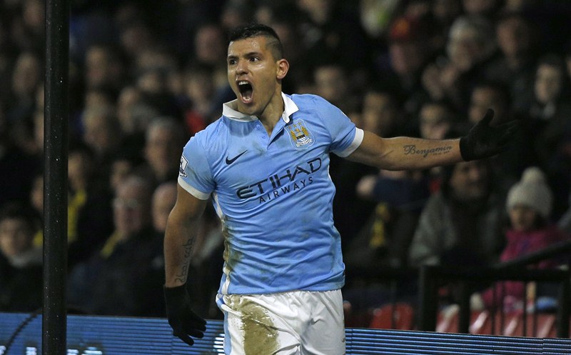 Agüero sigue conectado con el gol y este domingo dio un paso más hacia la cima de artilleros. (Foto Prensa Libre: AFP)